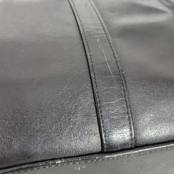 Vintage Wilsons Leather Briefcase Black Bag Laptop Commuter Documents Messenger - Picture 7 of 12